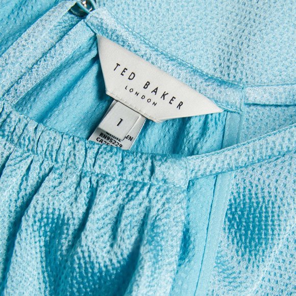 NEW Ted Baker Roxieyy Halterneck Midaxi Dress Blue Sz XS - Picture 7 of 12